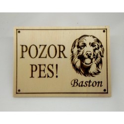 Tabuľka "POZOR PES" na mieru - s menom Vášho psa