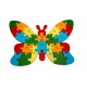 Vzdelávacie drevené puzzle - motýľ