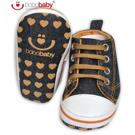 Topánočky Bobo Baby - Tenisky jeans - hnedá hviezdička